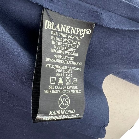 BlankNYC Faux Suede Drape Front Jacket | Extra Small - Picture 6 of 7